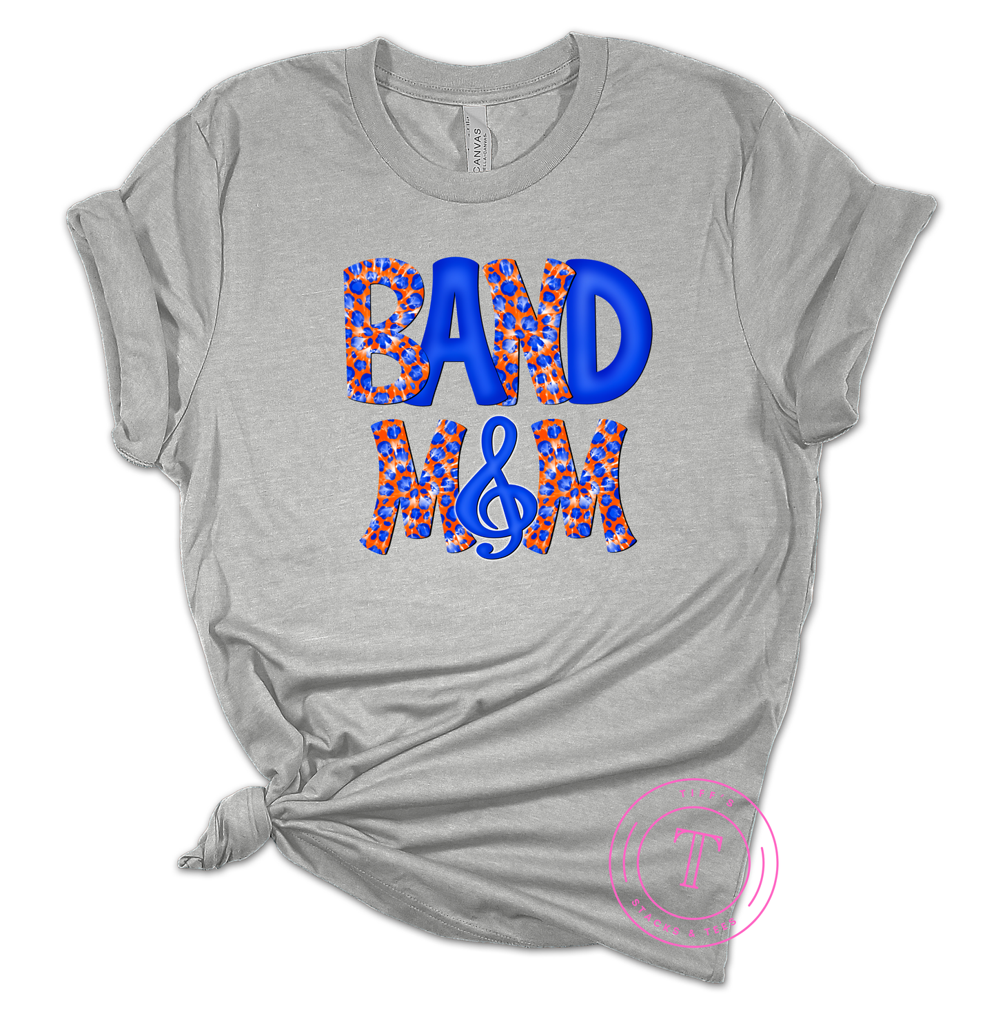 Band Mom Royal Blue & Orange Leopard