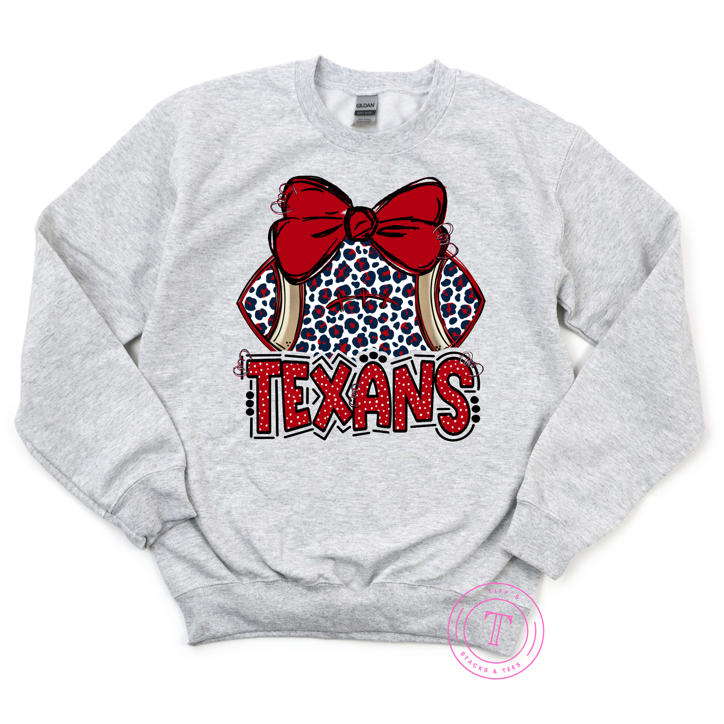 Texans Leopard Football Coquette Youth