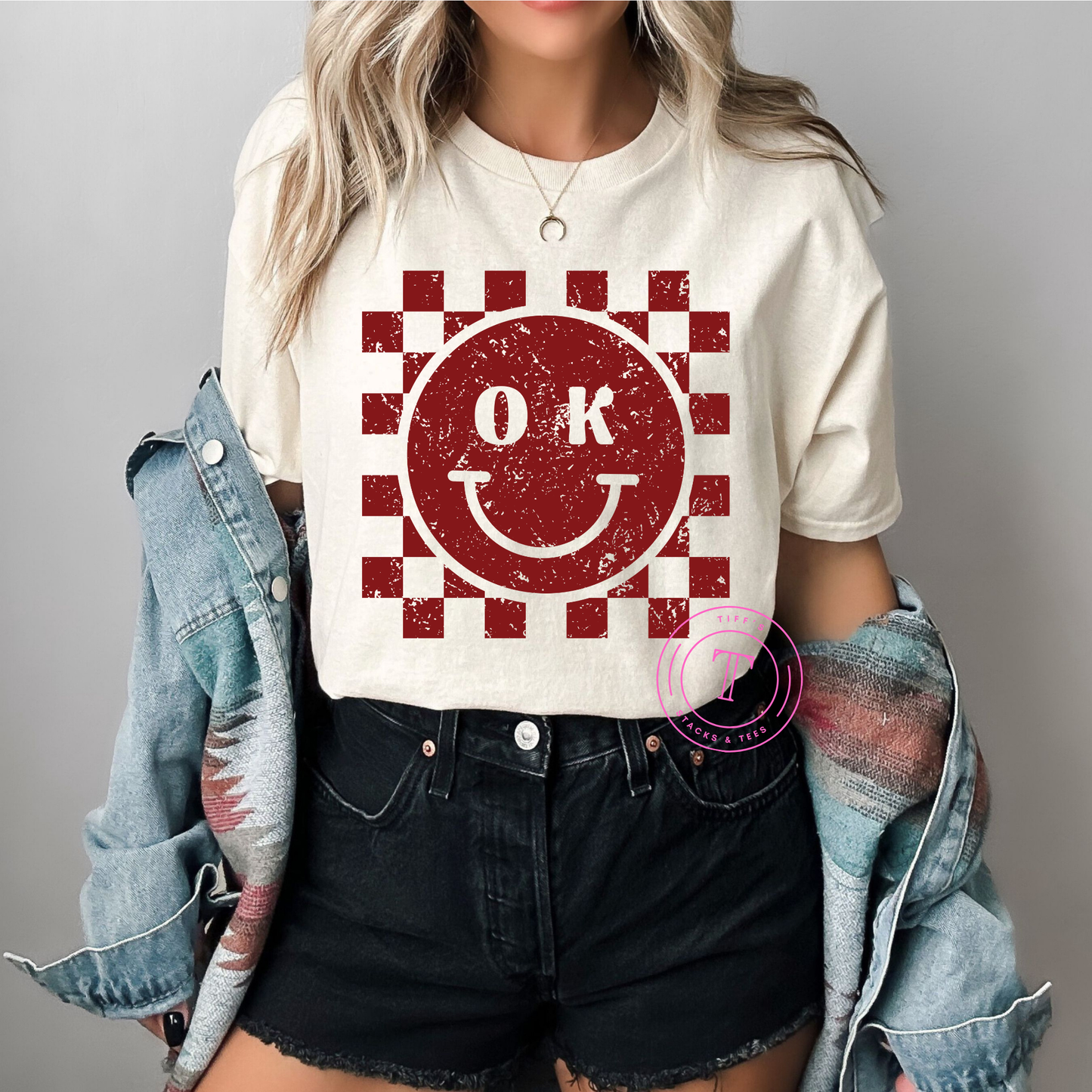 OK Checkered Smiley Face