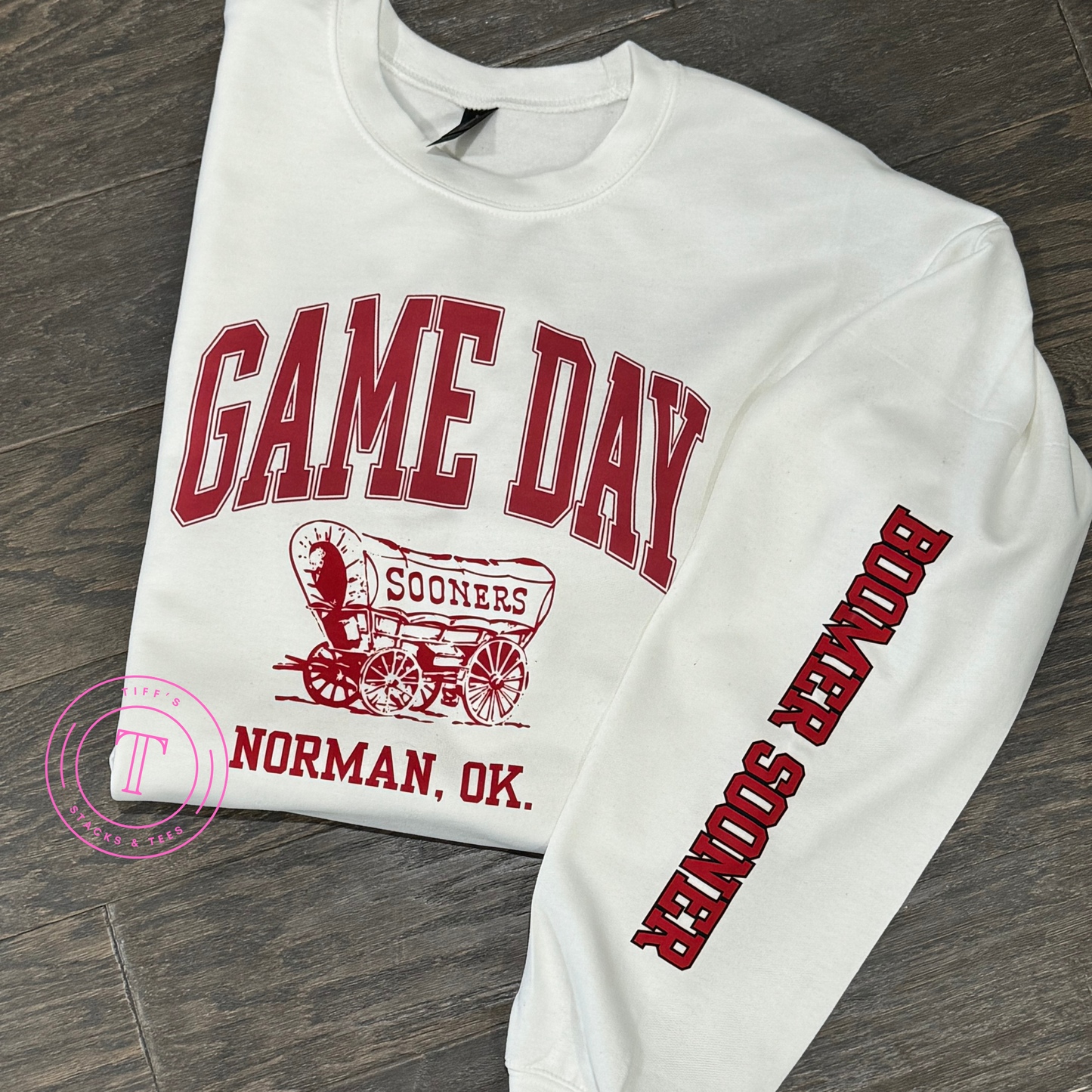 Game Day Sweatshirt w/ Boomer Sooner on Sleeve