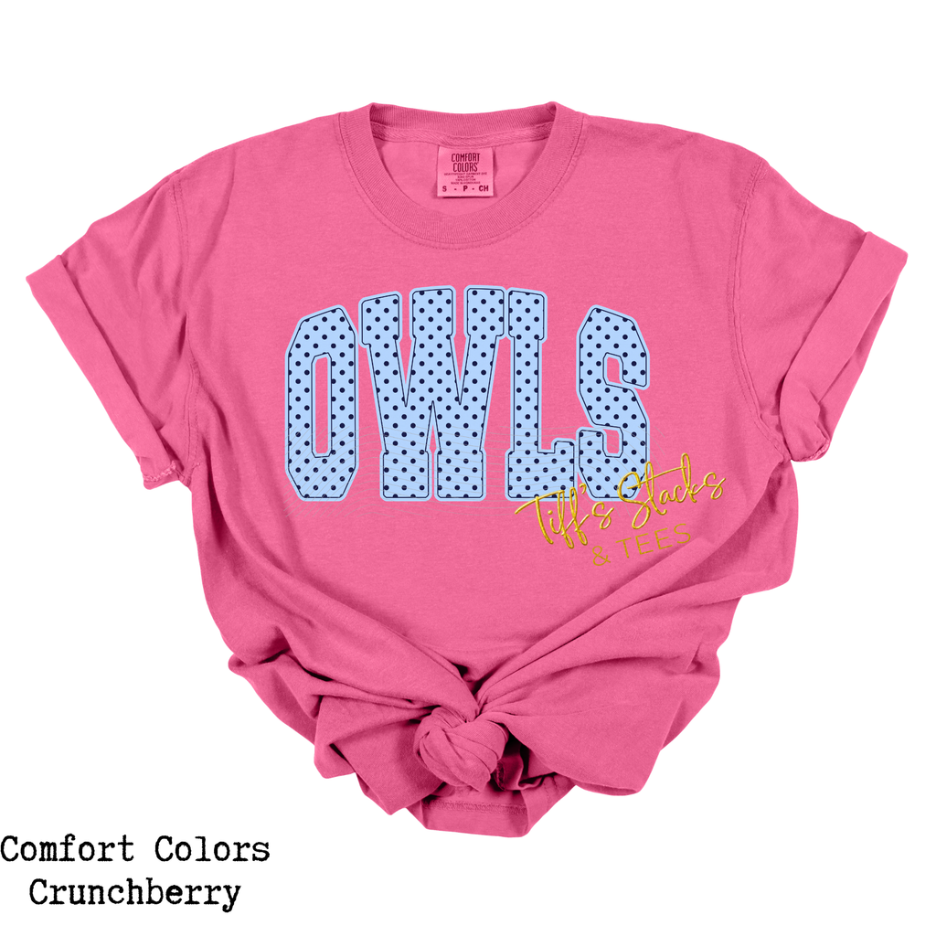 Owls Blue Polka Dot