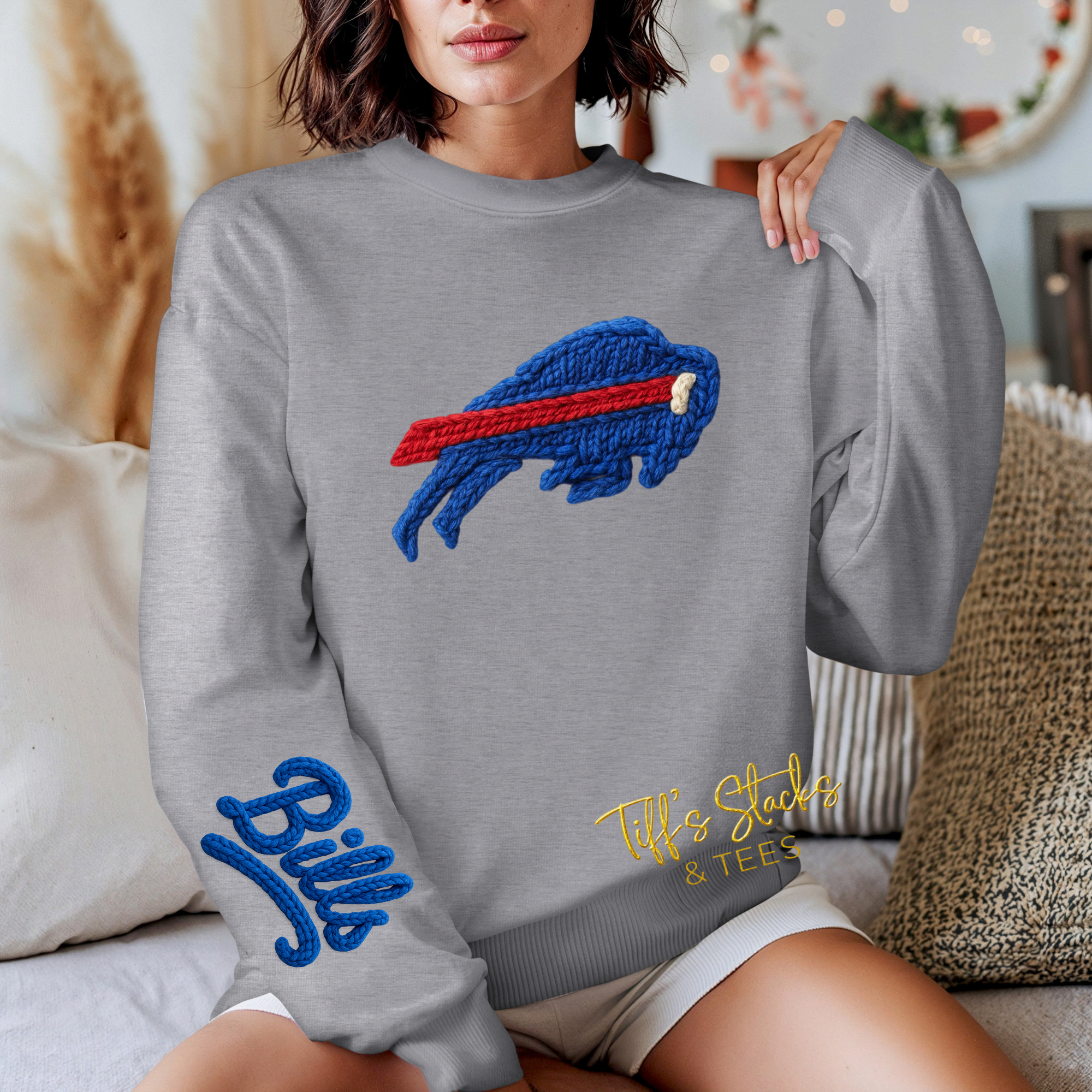 Bills Faux Yarn w/ Sleeve Print