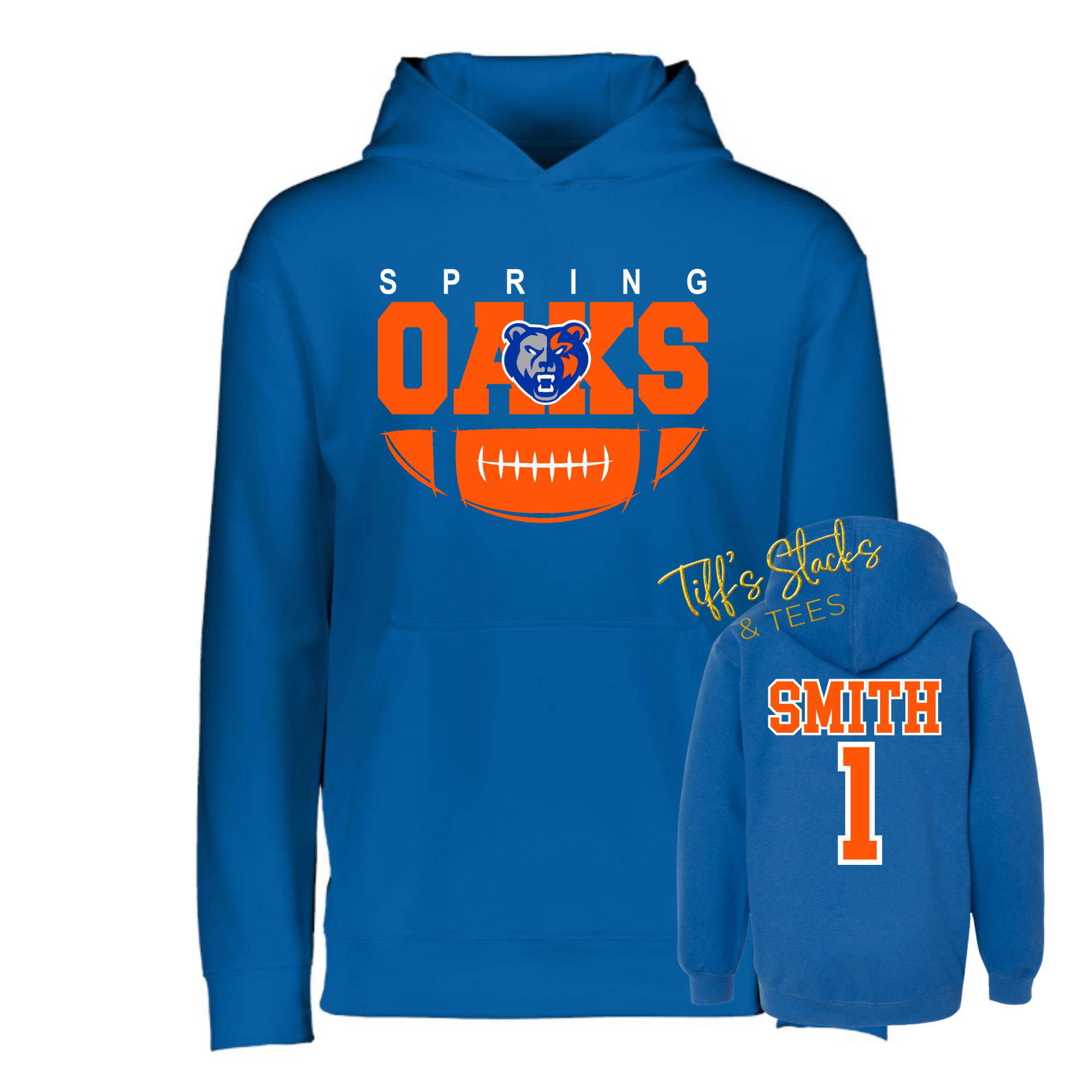 Spring Oaks Football Performance Hoodie w/ Name and # on Back Youth