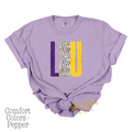 LSU Distressed Metallic Dal Dot