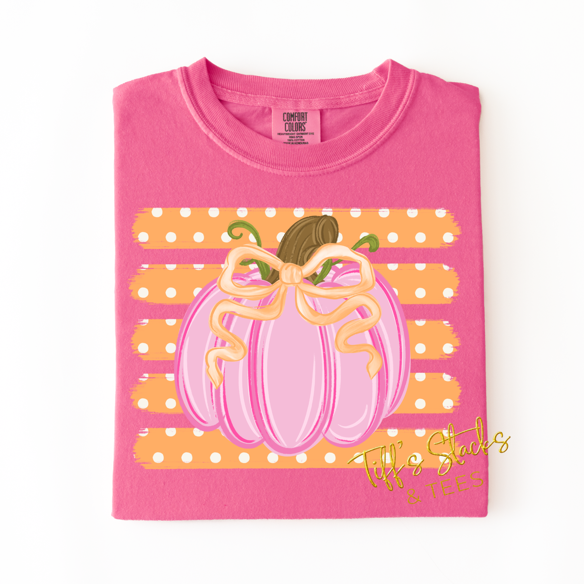 NEW! Preppy Striped Orange/Pink Pumpkin Coquette Youth
