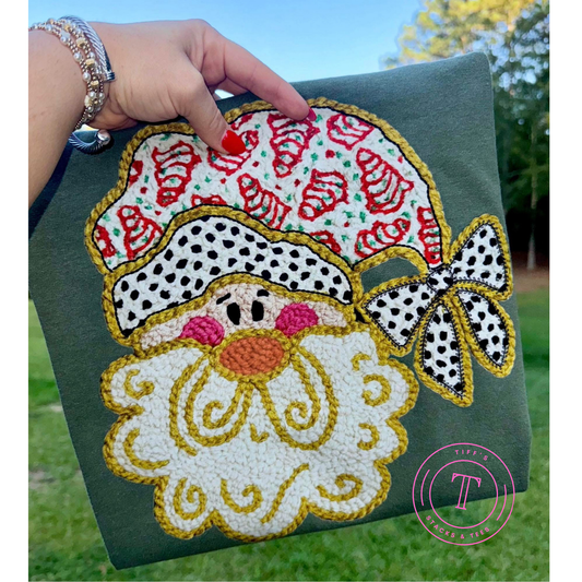 Santa w/ Snack Cakes Faux Yarn