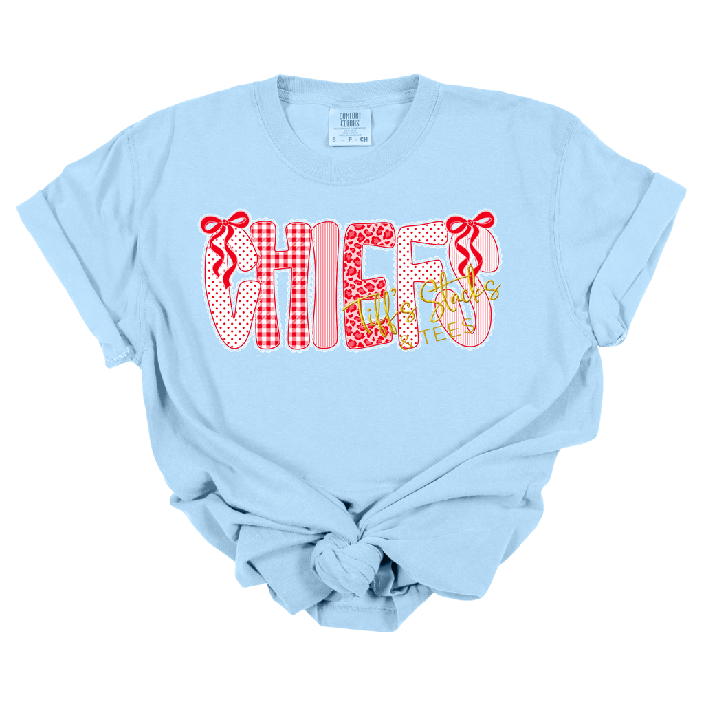 Chiefs Red Doodle w/ Coquette Bows Youth