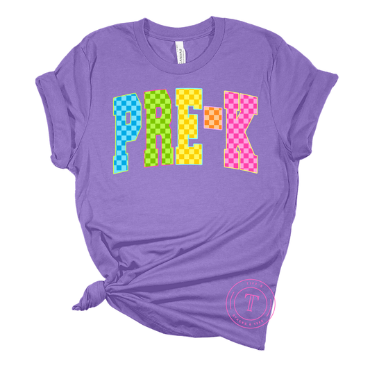 Pre-K Checkered Neon