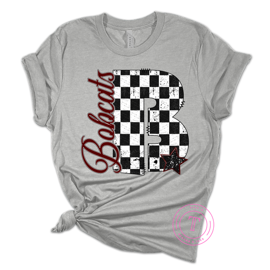 Bobcats Checkered B