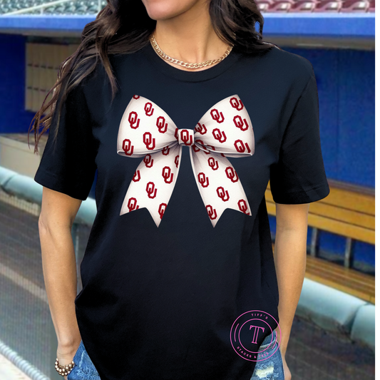 OU White Coquette Bow
