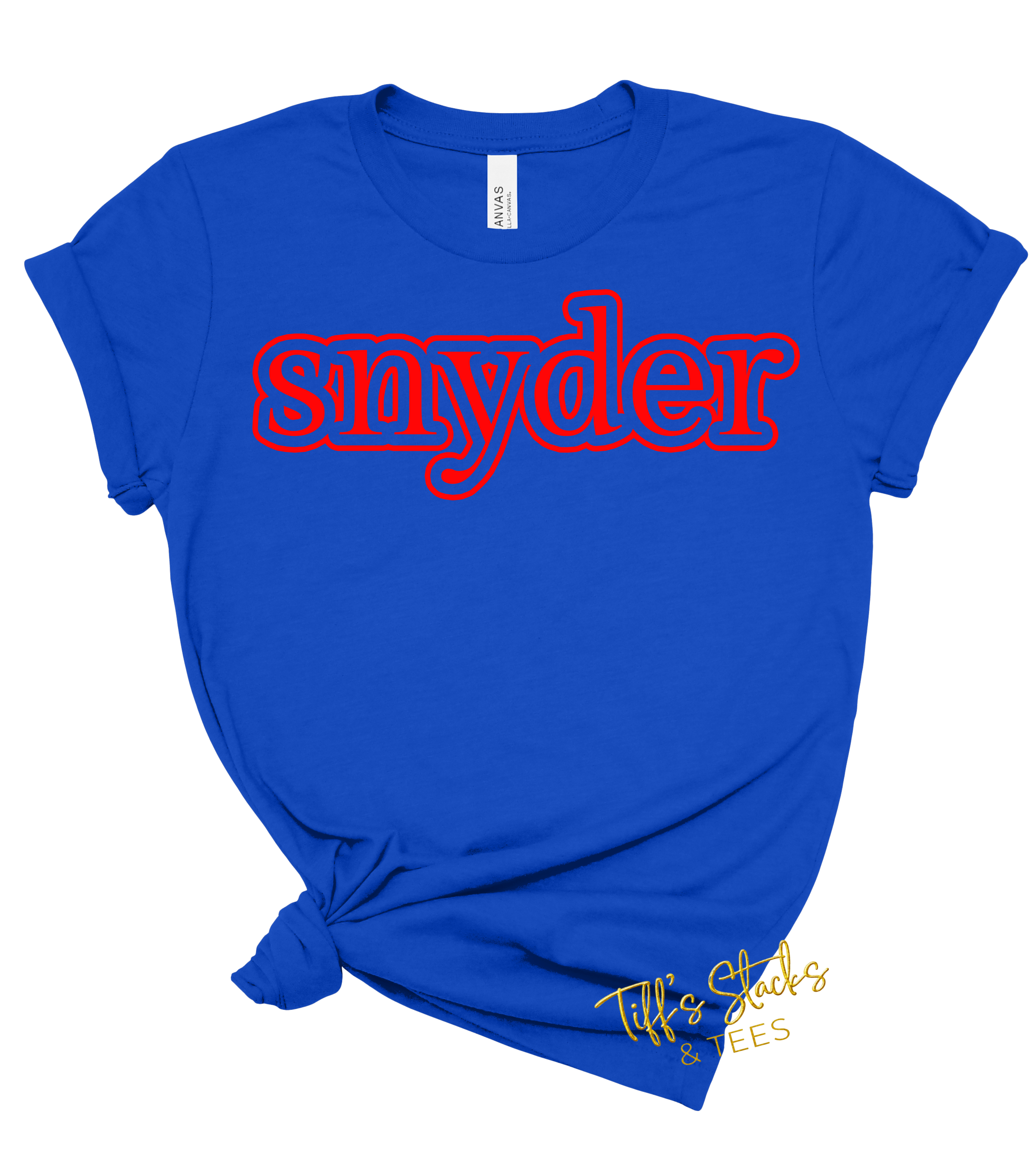 Custom School Mascot Bubble Double Outlined Youth