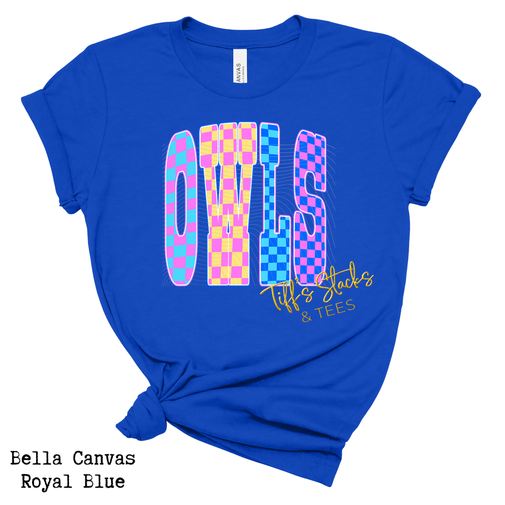 Owls Colorful Checkered