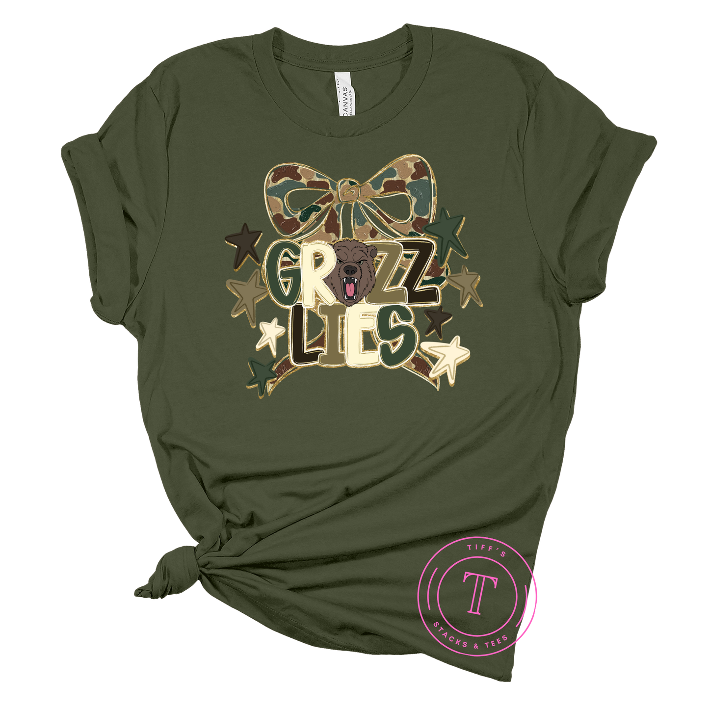 Grizzlies Camo Preppy Mascot Youth