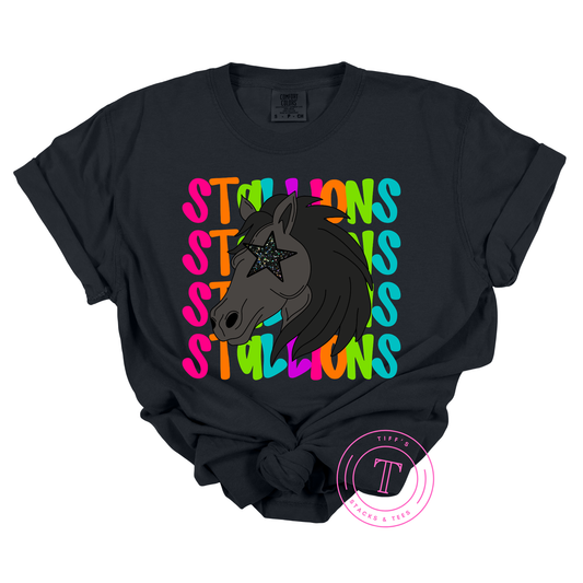 Stallions Preppy Neon Mascot