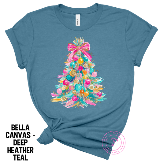 Christmas Tree Bright Brushstroke w/ Ornaments