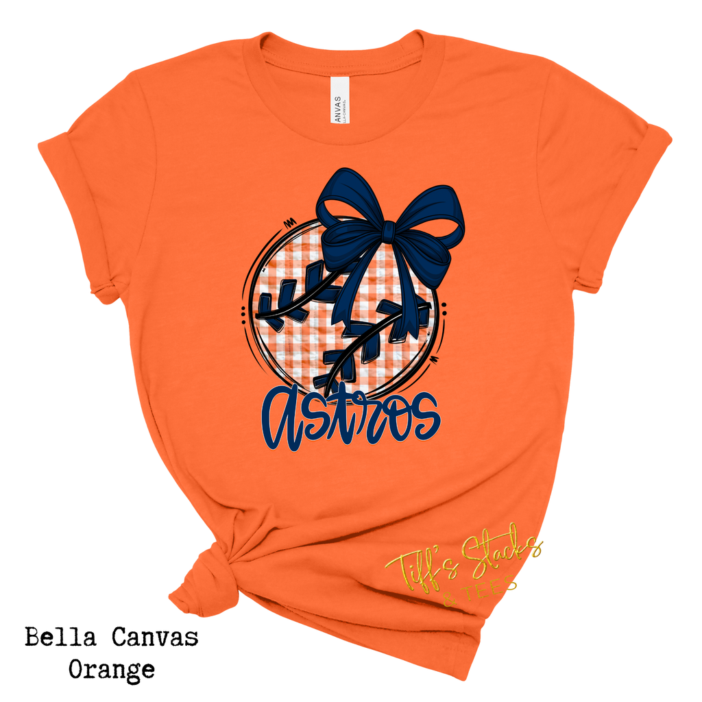 Astros Faux Quilt Gingham Baseball