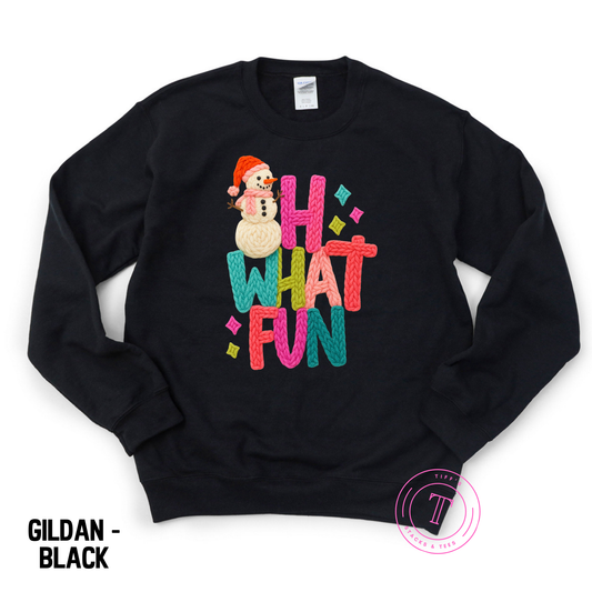 Oh What Fun w/ Snowman Faux Yarn