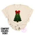 Christmas Tree w/ Red Coquette Bow Faux Tree