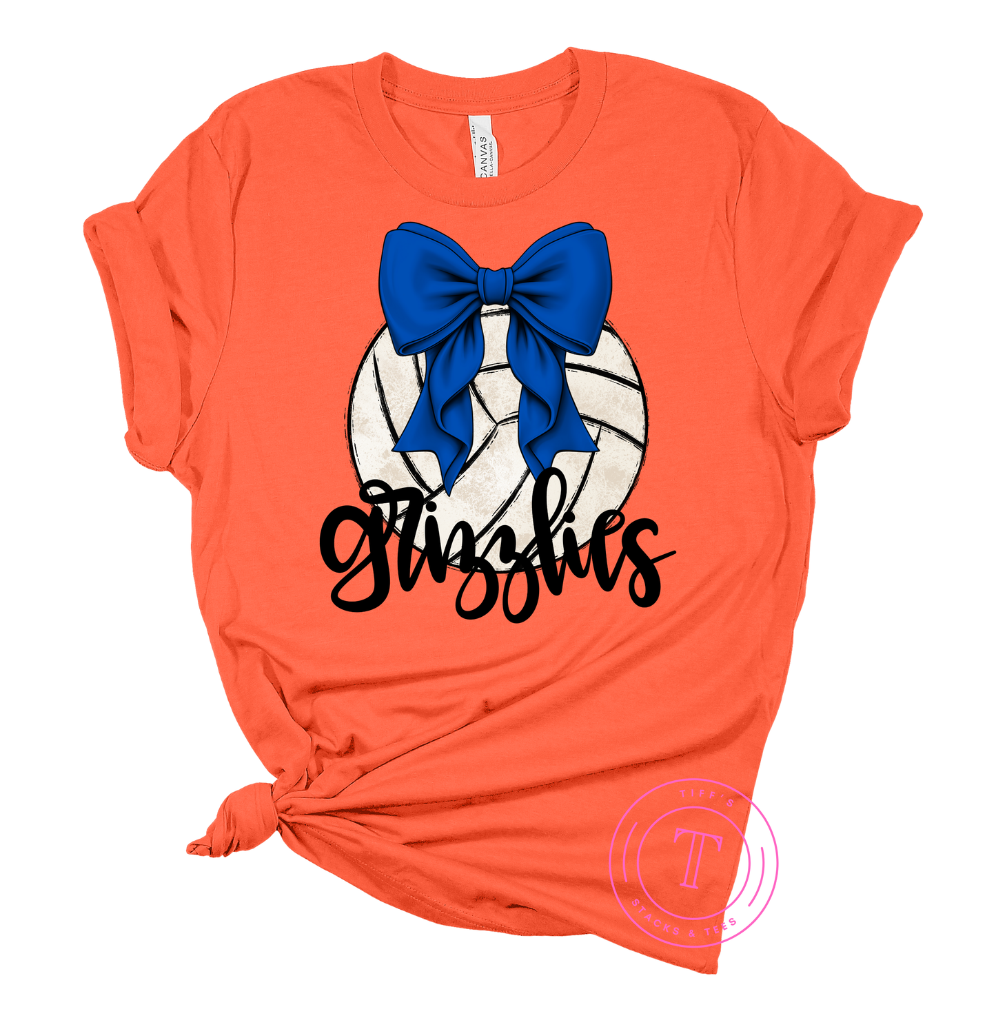 Grizzlies Volleyball w/ Royal Blue Coquette Bow