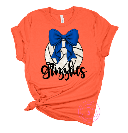 Grizzlies Volleyball w/ Royal Blue Coquette Bow