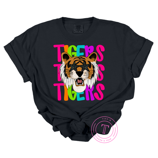 Tigers Preppy Neon Mascot