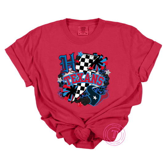 Texans Collage w/ Checkered Lightning
