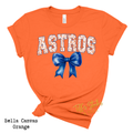 Astros Orange Floral w/ Blue Coquette Bow