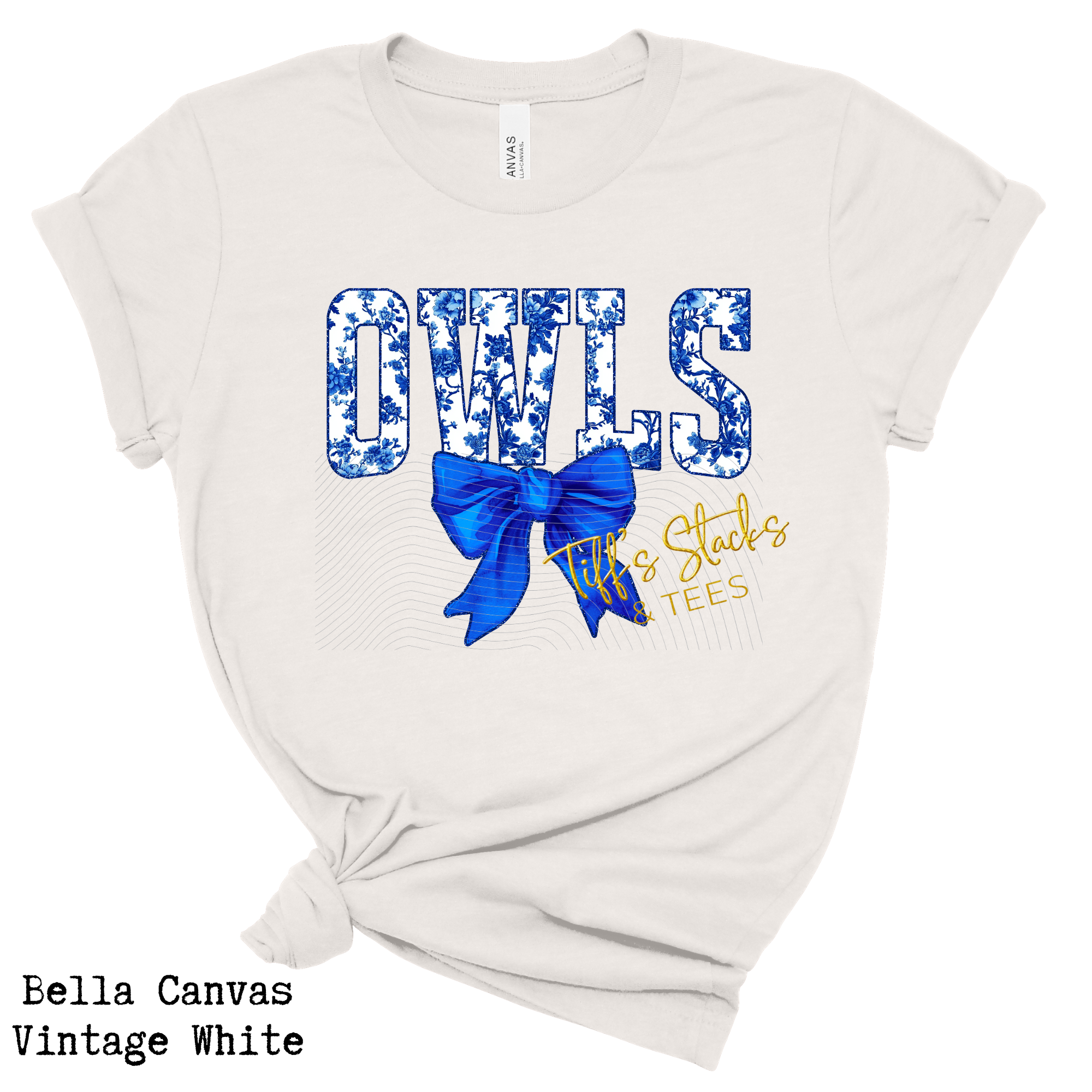 Owls Blue Floral Coquette