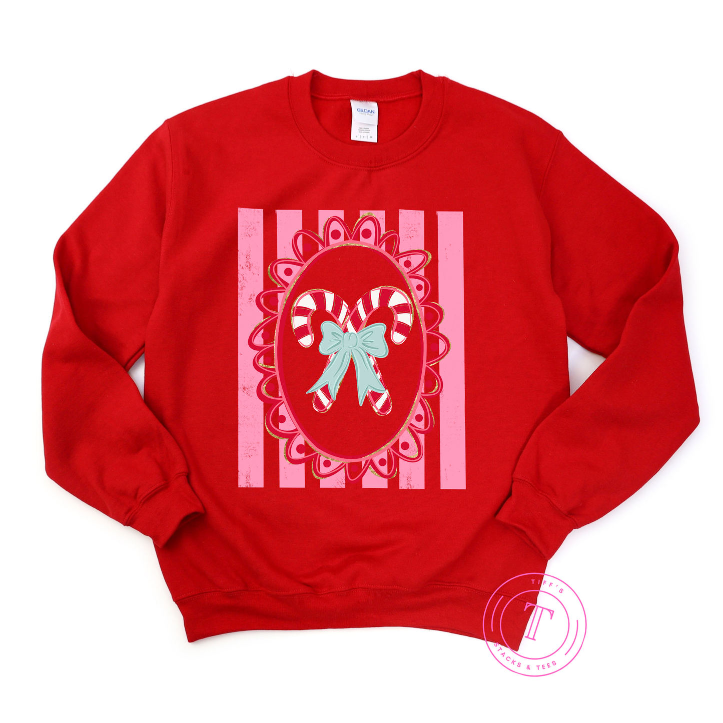 Candy Cane Stripes w/ Coquette Bow