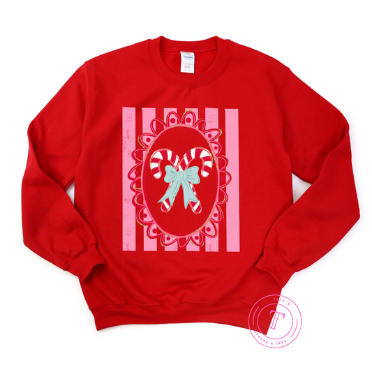 Candy Cane Stripes w/ Coquette Bow