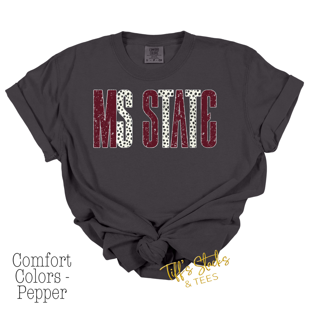 MS State Distressed Metallic Dal Dot