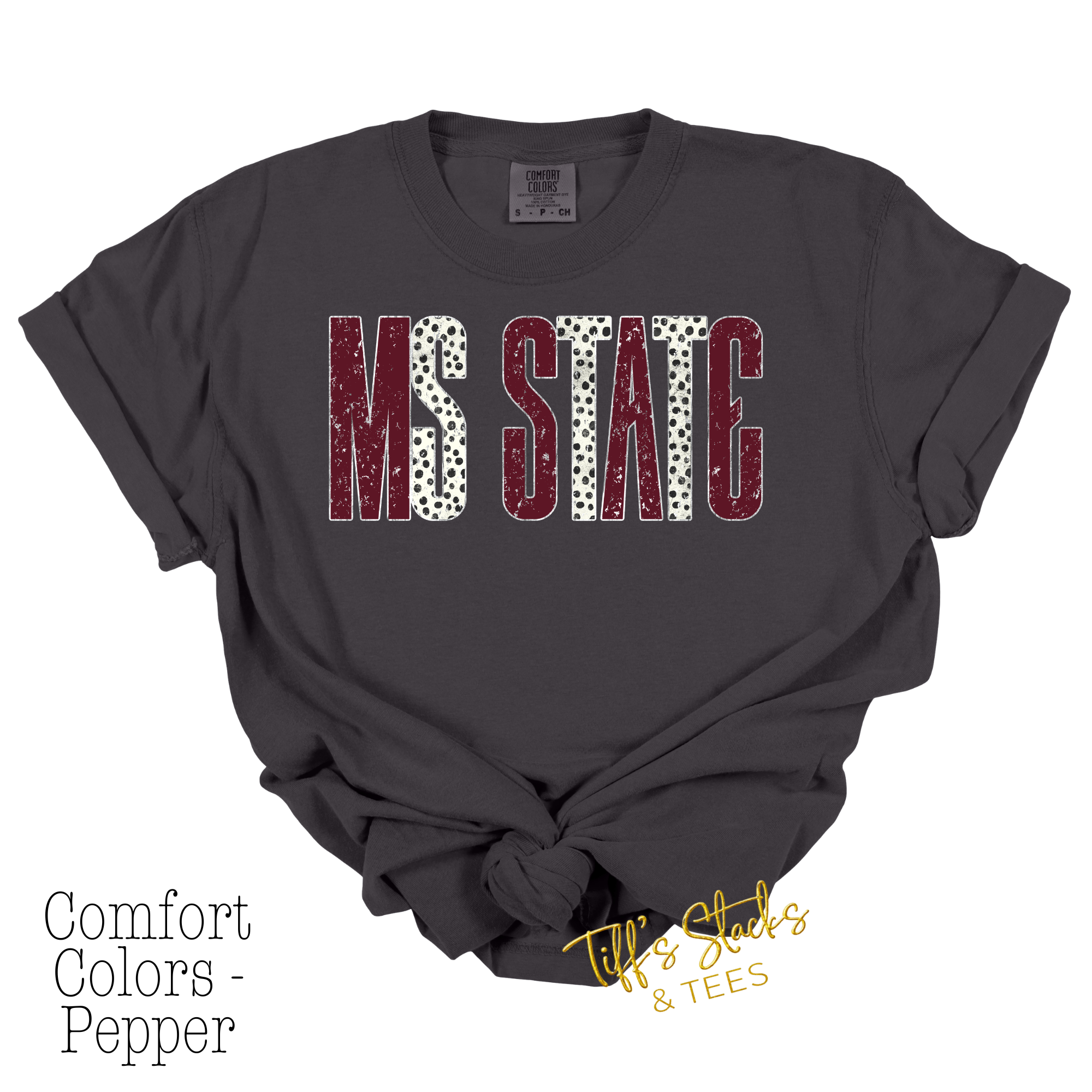 MS State Distressed Metallic Dal Dot