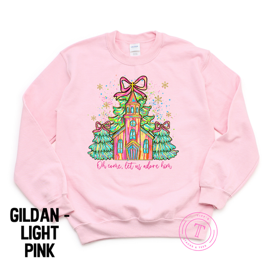 Oh Come, Let Us Adore Him Brushstroke Glitter Coquette