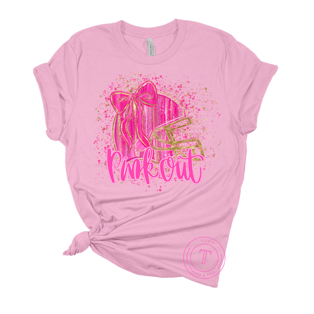 Pink Out Football Helmet Splatter