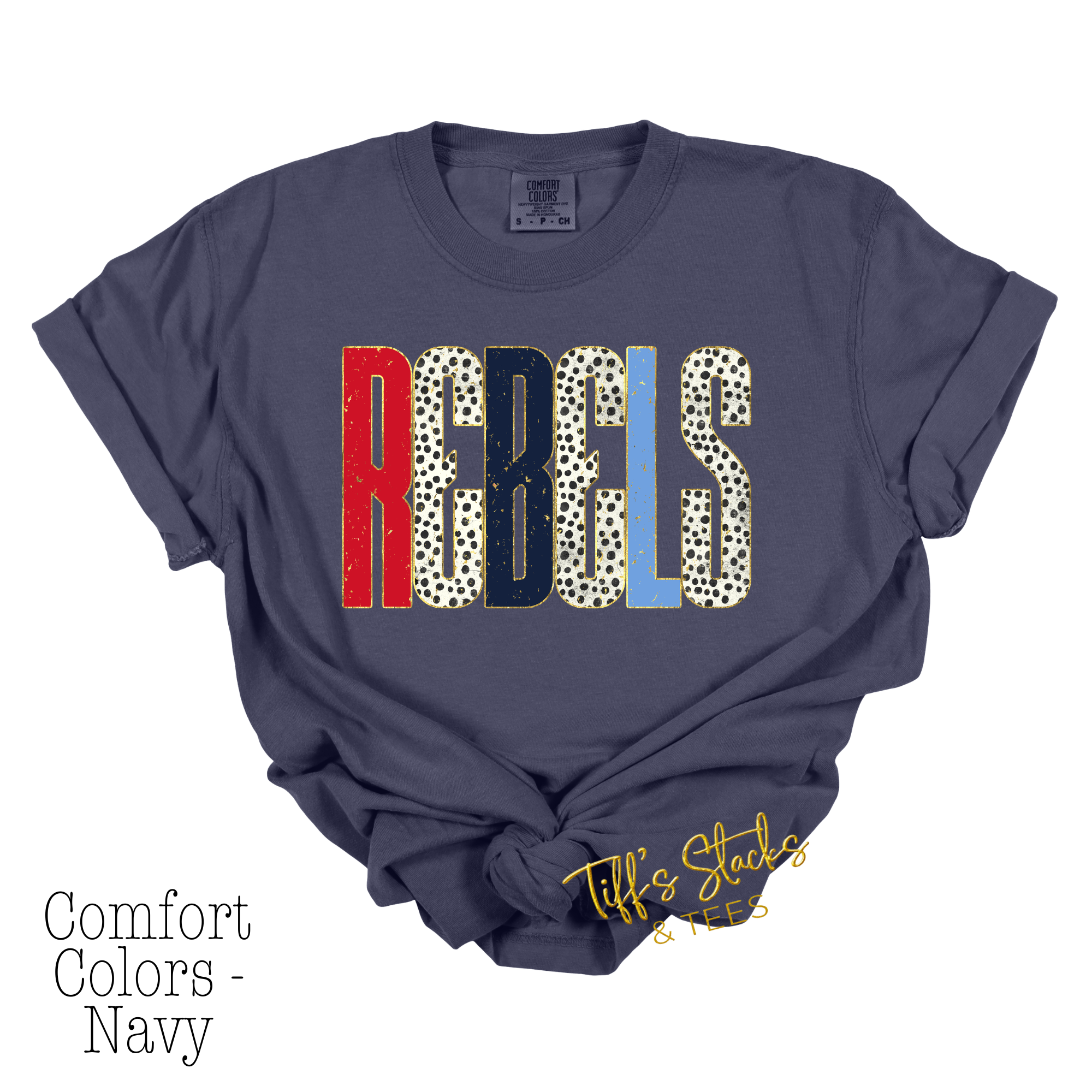 Rebels Distressed Metallic Dal Dot