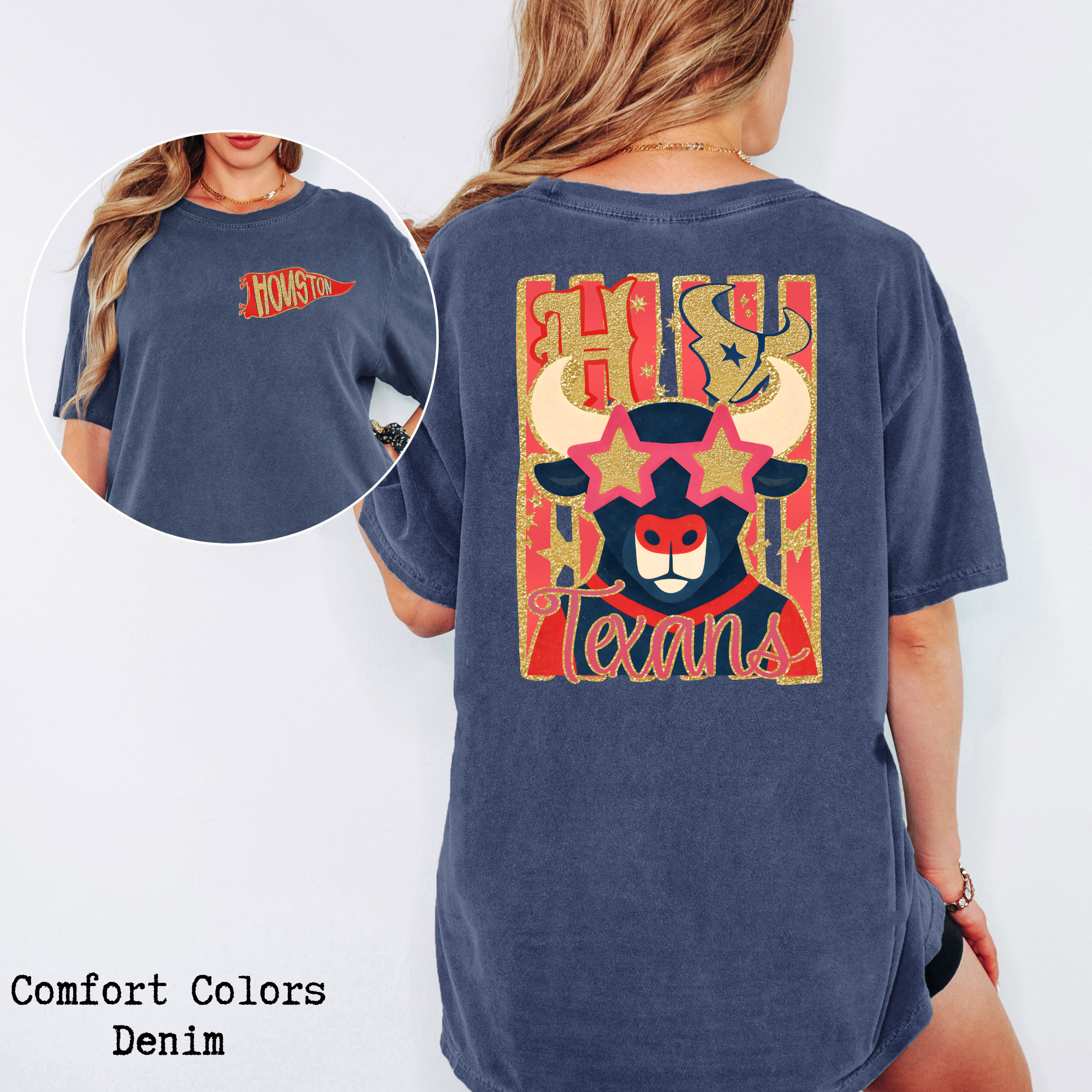 Texans Folk Glitz Front/Back