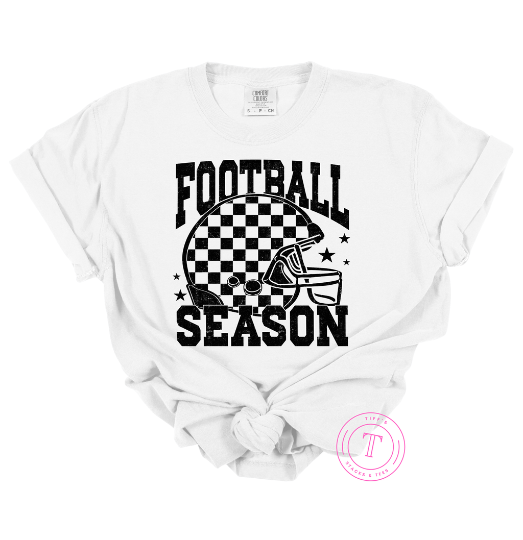 Football Season Black Checkered Helmet Youth