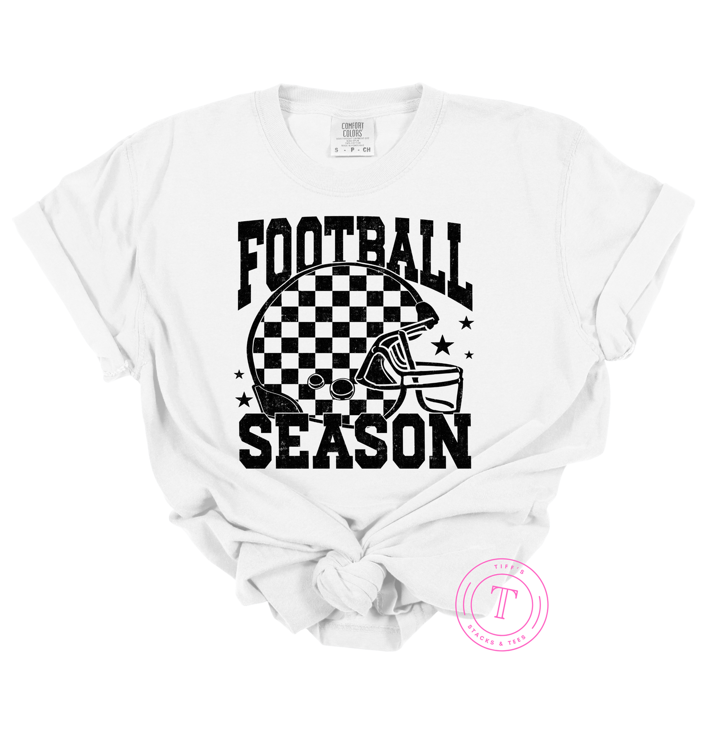 Football Season Black Checkered Helmet Youth