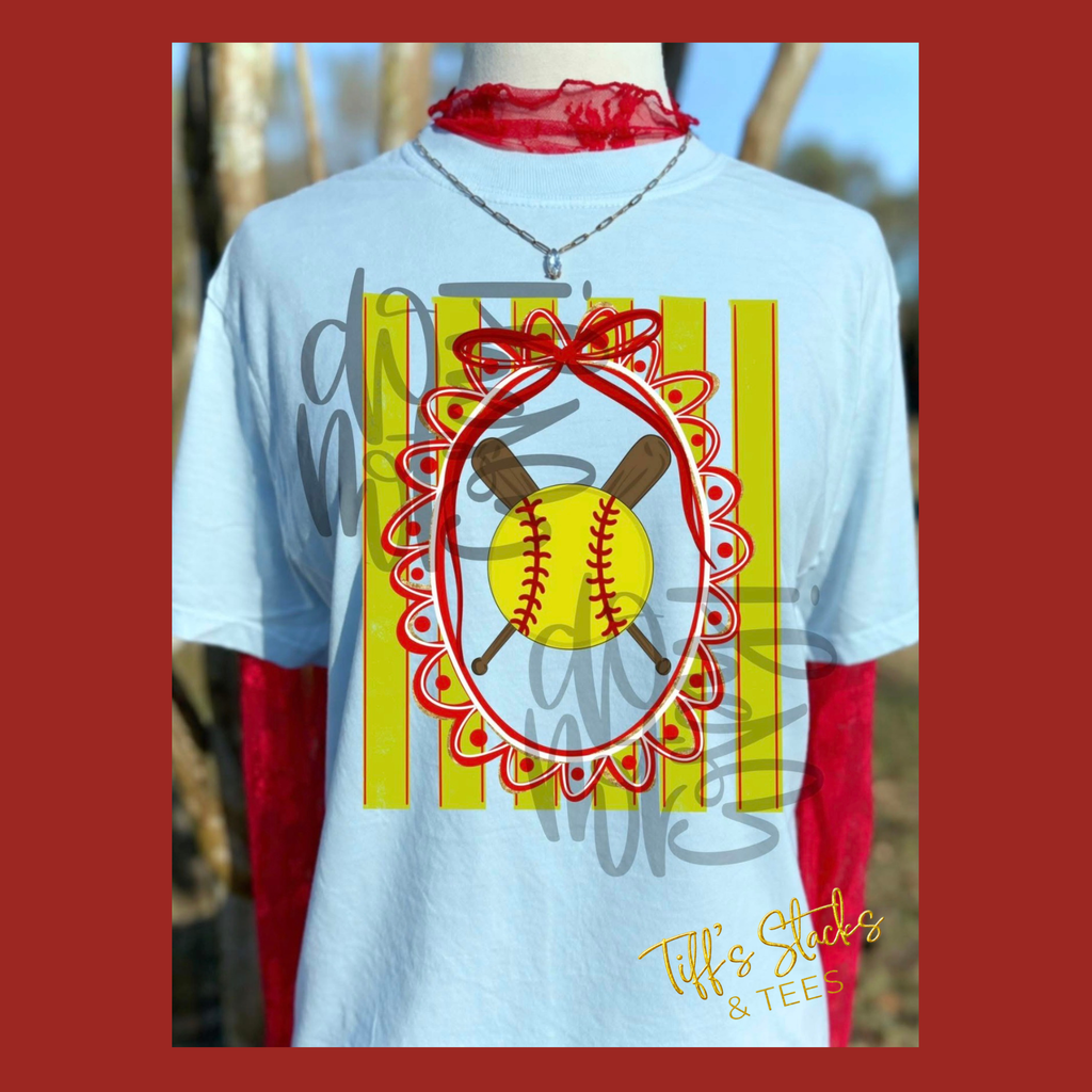 Softball Striped Preppy Coquette