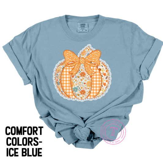 Patchwork Pumpkin Coquette w/ Lace Trim
