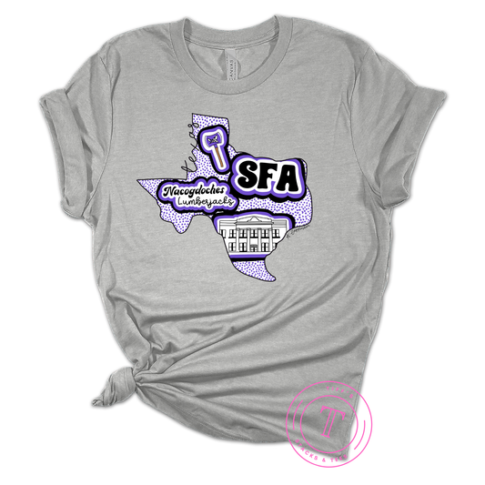 SFA Lumberjacks Hand Drawn Texas
