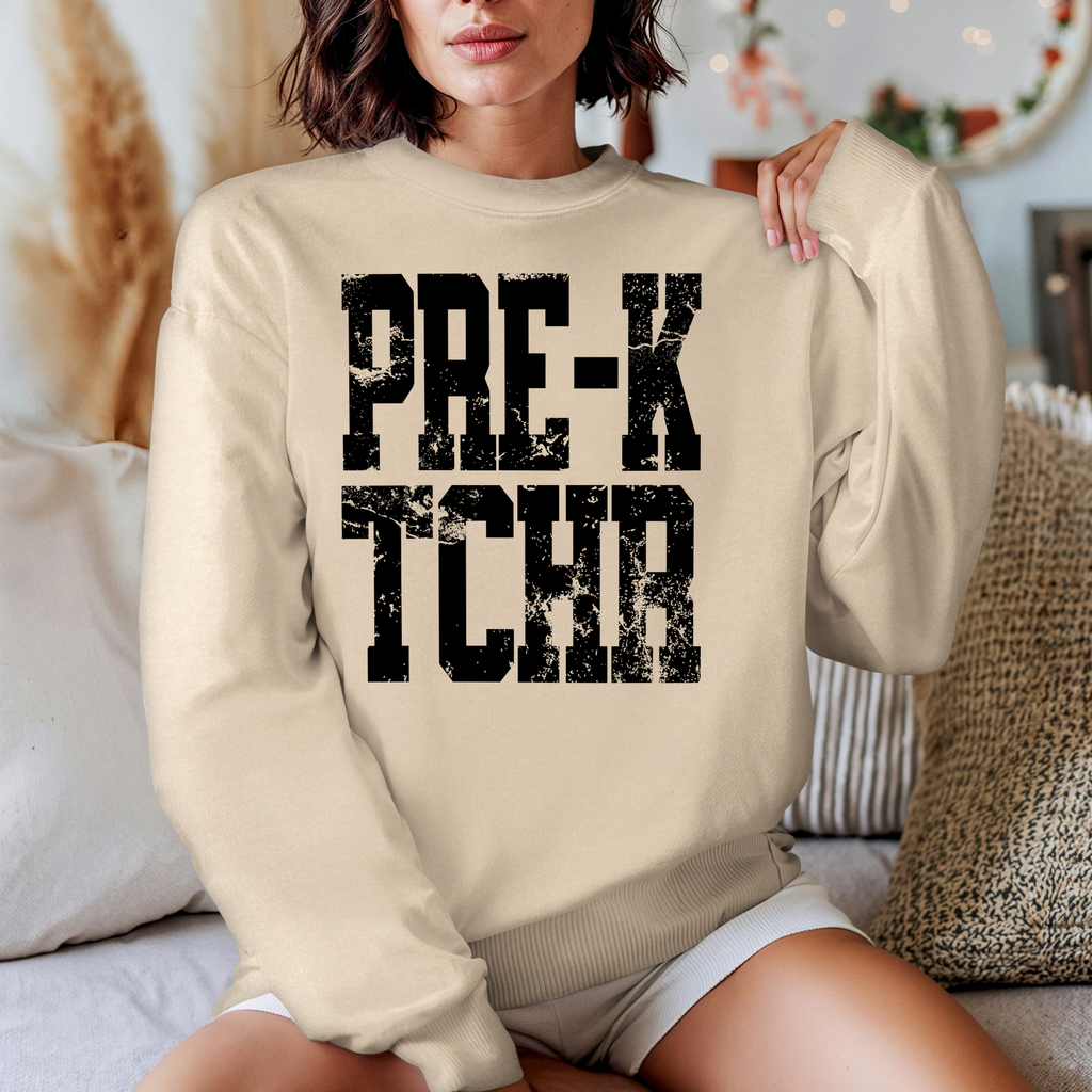 Pre-K Tchr Stretched Font