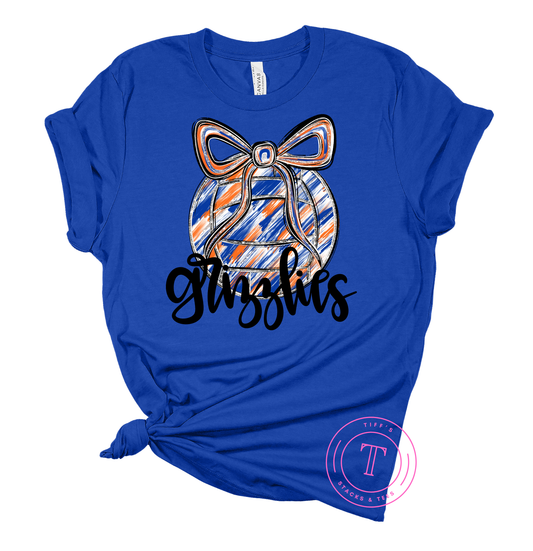 Grizzlies Volleyball Royal Blue & Orange Brushstroke