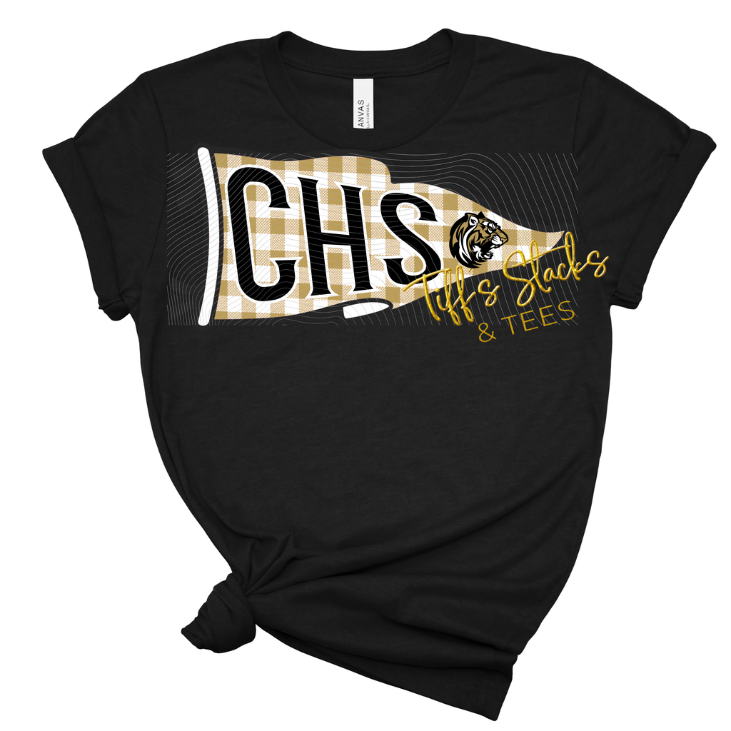 CHS Tigers Gingham Pennant