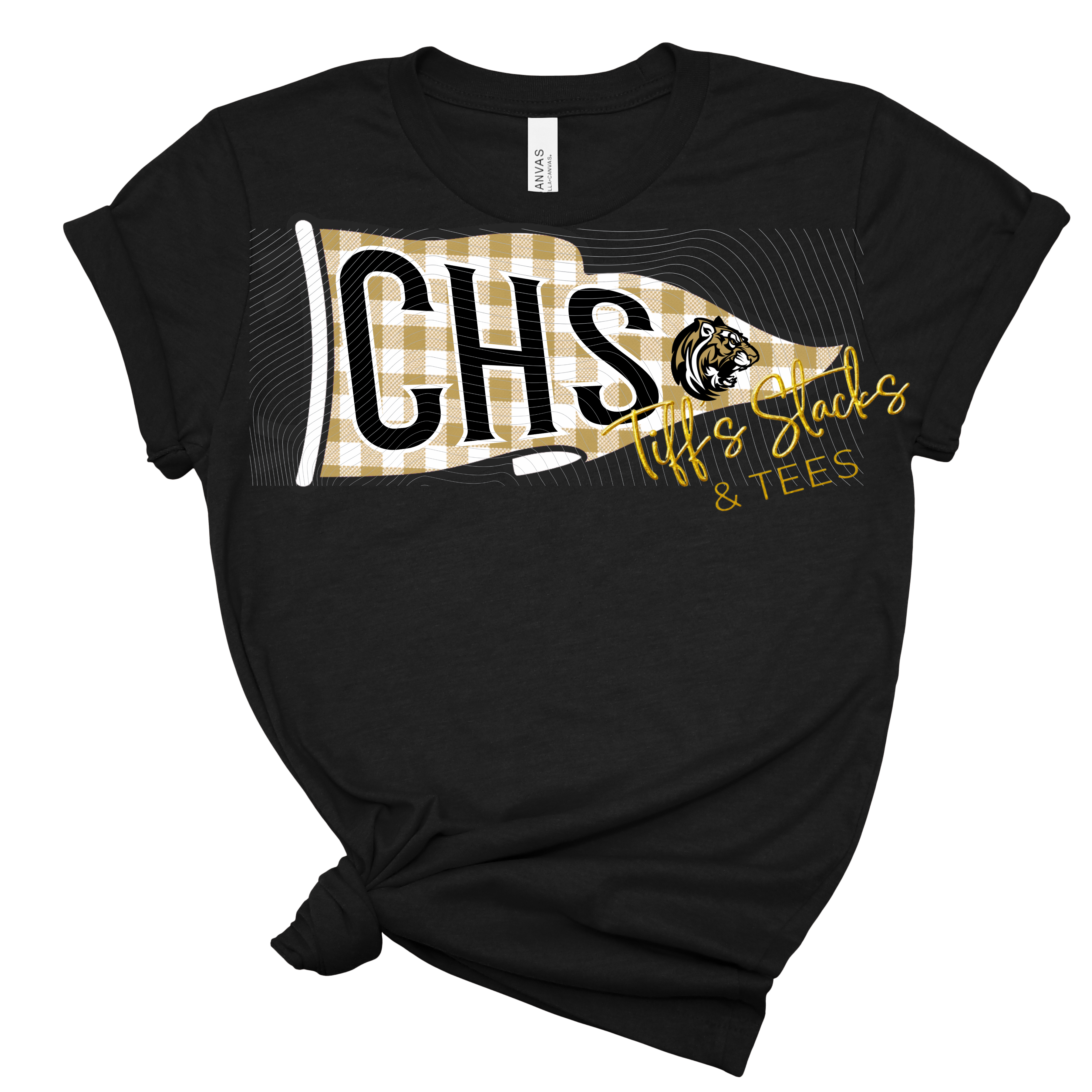 CHS Tigers Gingham Pennant