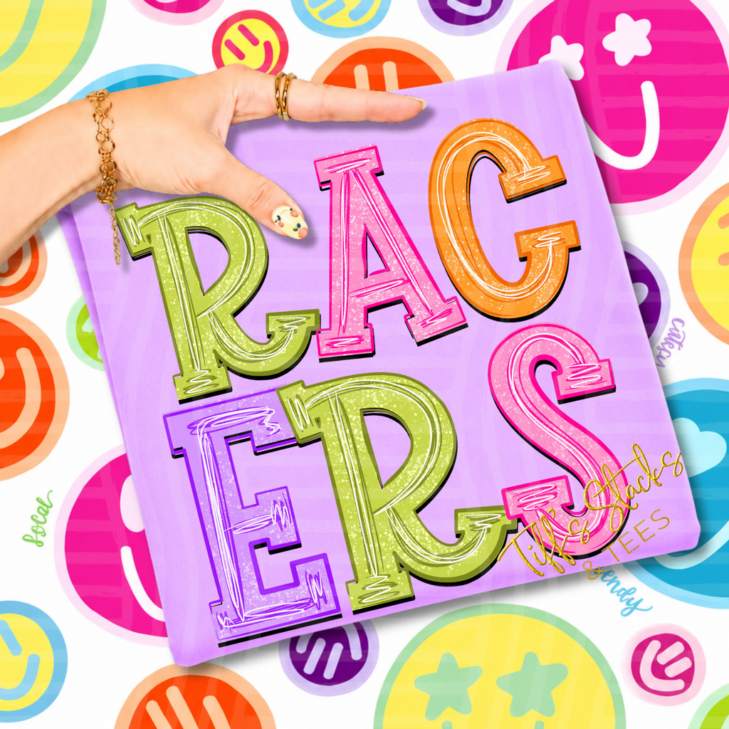 Racers Neon Stacked Mascot