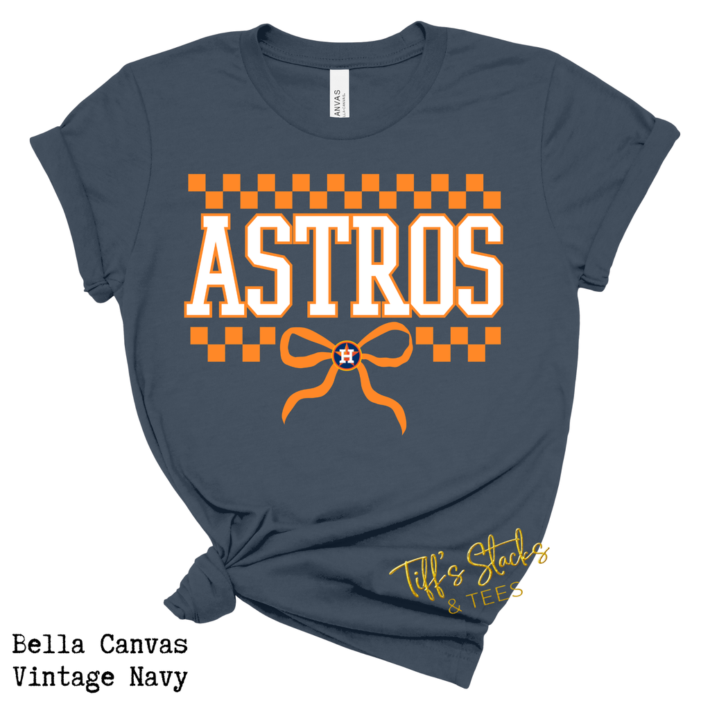 Astros Checkered w/ Coquette Bow
