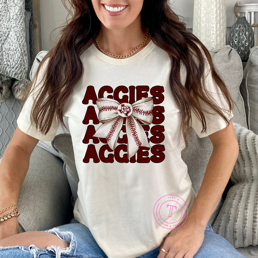 Aggies Baseball Coquette Bow