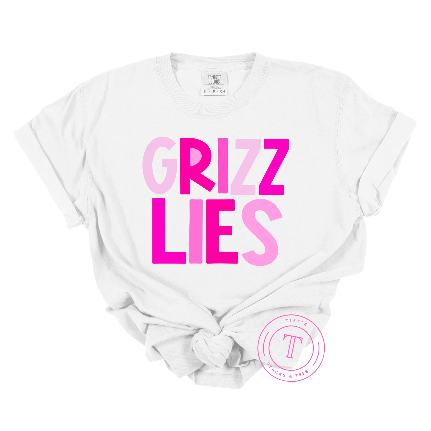 Grizzlies Pink Block Letters Youth