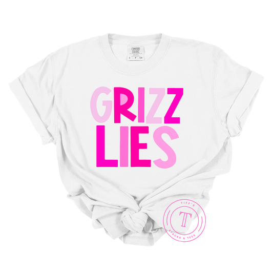 Grizzlies Pink Block Letters Youth